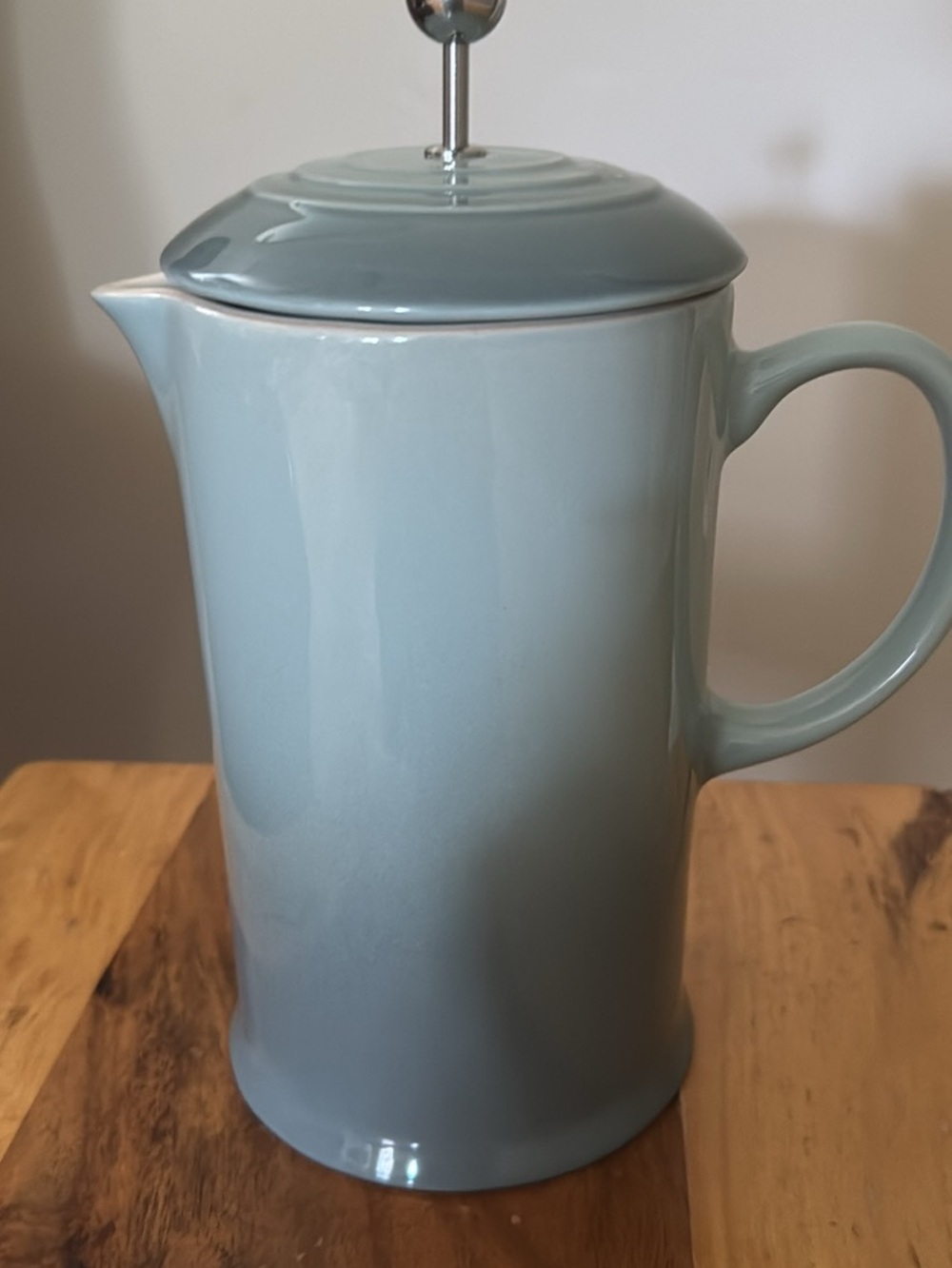 Le Creuset Blue Ceramic French Press Coffee Pot